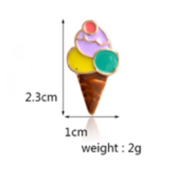 5/$20 Ice Cream Scoops Cone Enamel Brooch Pin - Picture 2 of 3